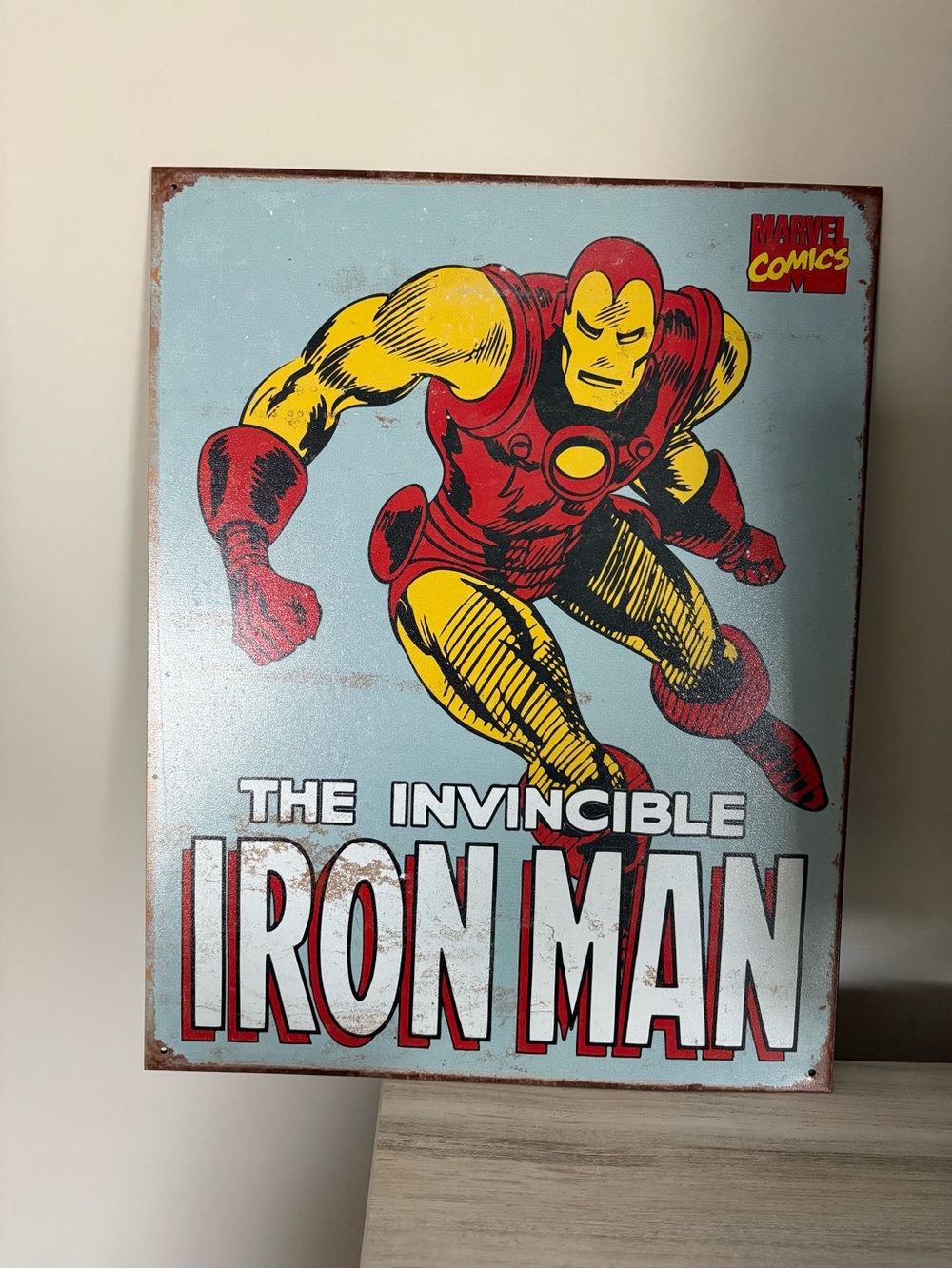 Iron Man Retro Wall Art - Red & Yellow